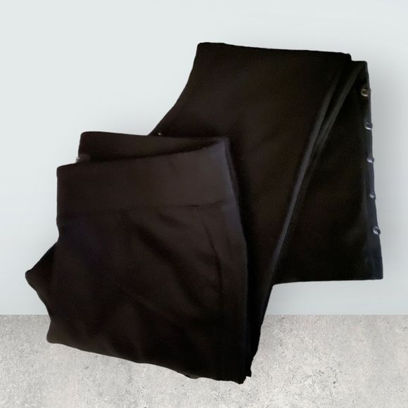 S🅾️LD l Simply Vera by Vera Wang Black Lace-up Leggings, Pants l EUC - Picture 1 of 8